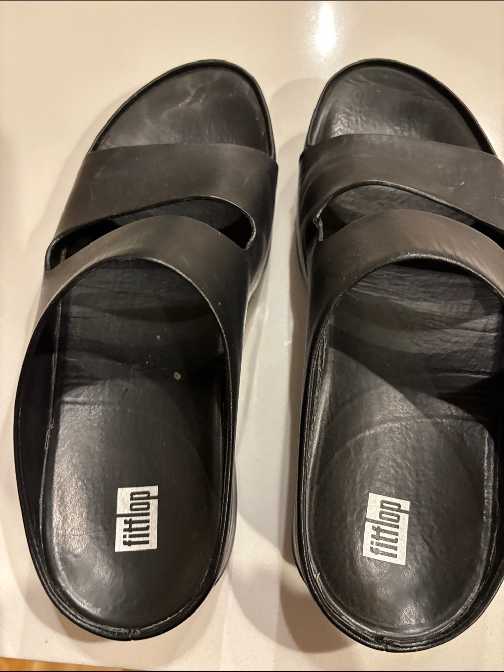 Fitflop Black Double-Strap Slide Sandals